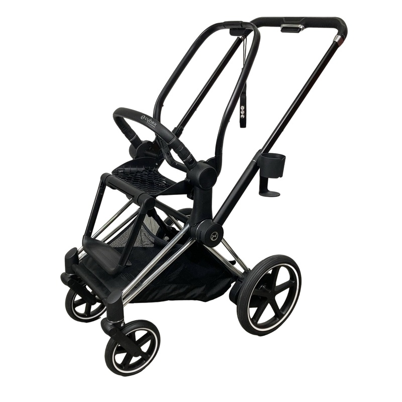 Cybex E-PRIAM Stroller Frame Only, 2019, Chrome With Black Details, without Battery