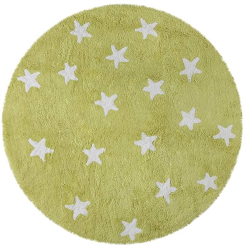 Lorena Canals Round Rug – Sky – Pistachio (4′ 8″)