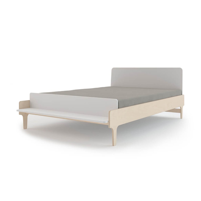 River Full Bed White/Birch