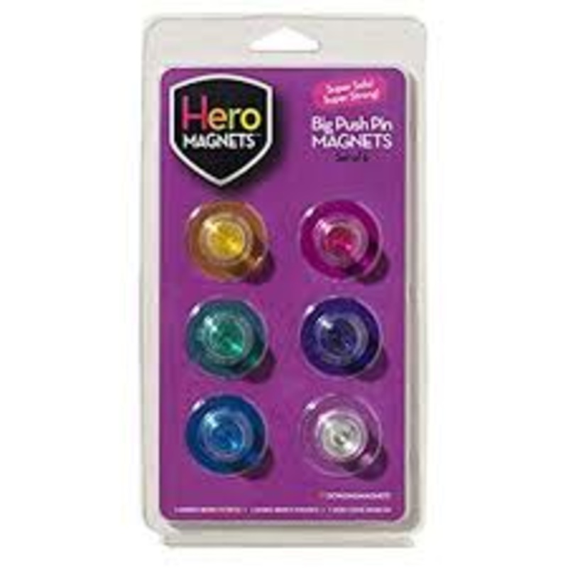 Big Push Pin Magnets Set of 6