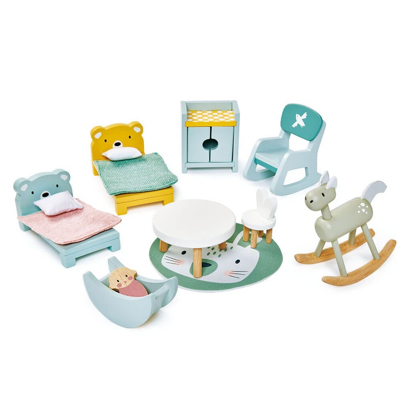 Wooden Dolls House Kid’s Room Furniture Set