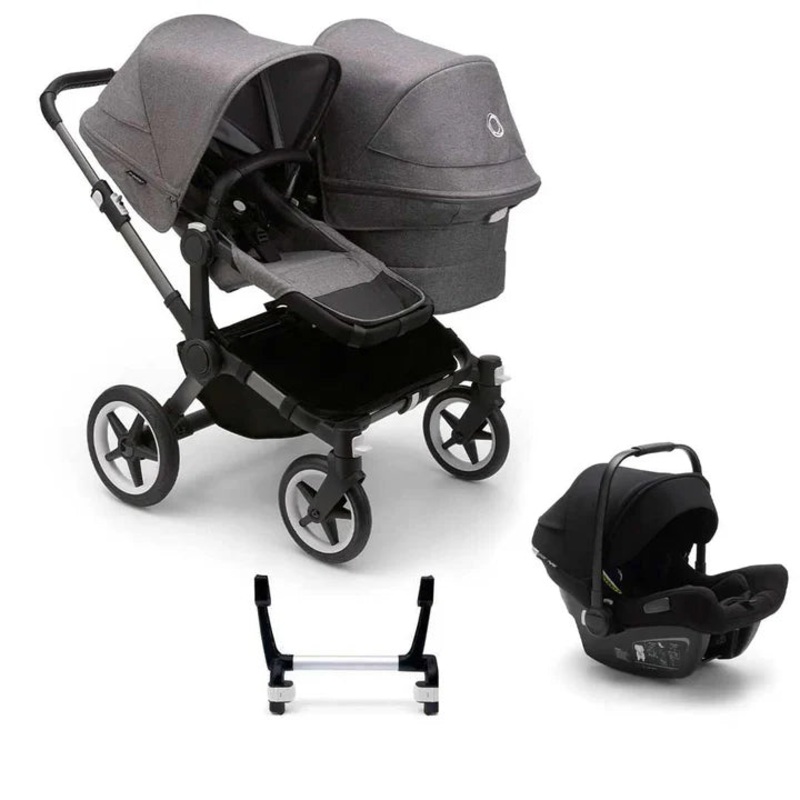 Bugaboo Donkey 5 Duo Complete + Turtle Air Travel System –  Grey Melange