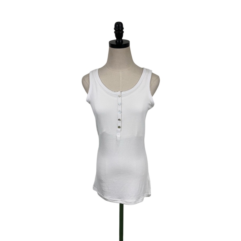 Ingrid & Isabel Rib Henley Maternity + Nursing Tank, Small, White