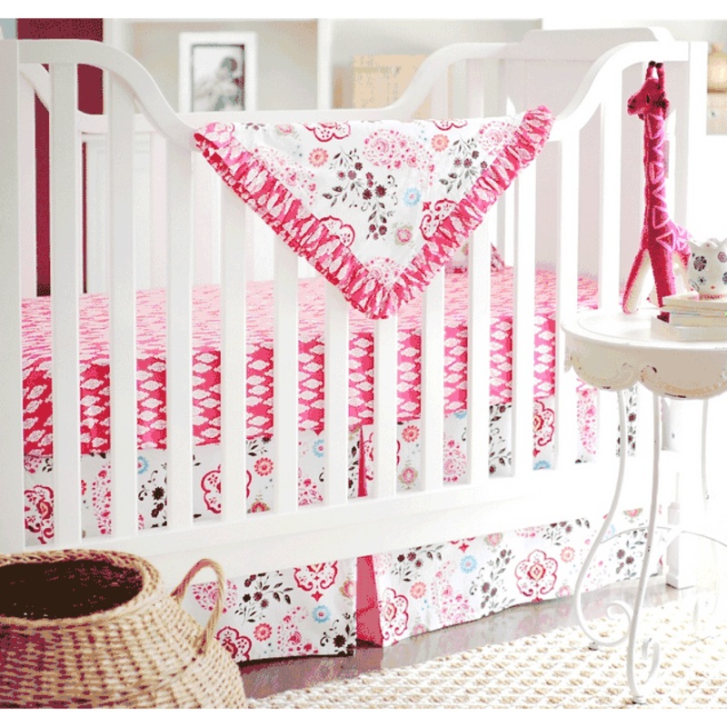New Arrivals Penelope in Pink 4 Piece Baby Crib Bedding Set
