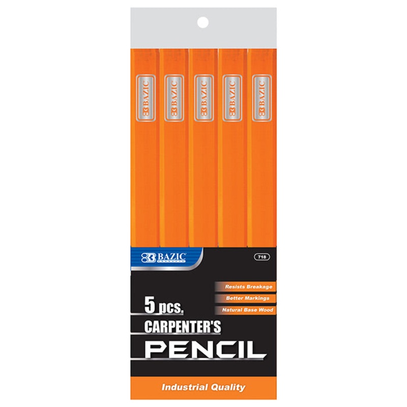 BAZIC Carpenter’s Pencil (5/Pack)