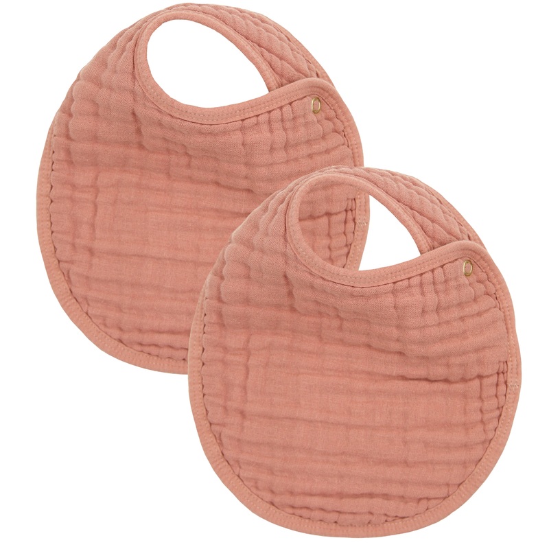 Cloud Muslin Bib 2 Pack – Rose