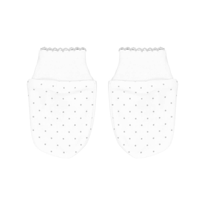 Basic Dots Mittens White/Grey