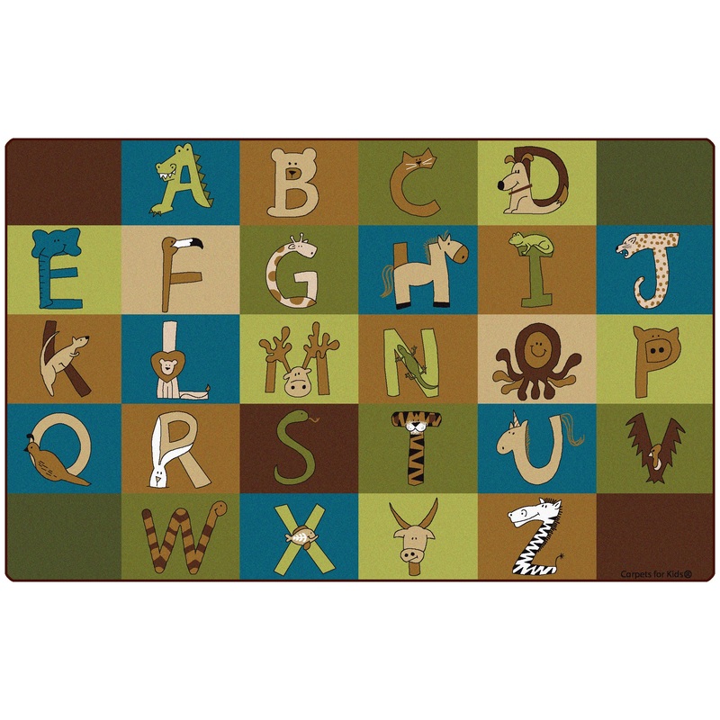 Carpets for Kids 55762 A to Z Animals Nature 7ft 6in x 12ft Rectangle