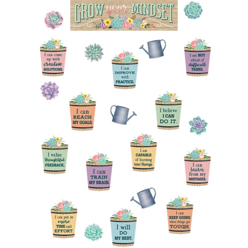 Rustic Bloom Grow Your Mindset Mini Bulletin Board(C)