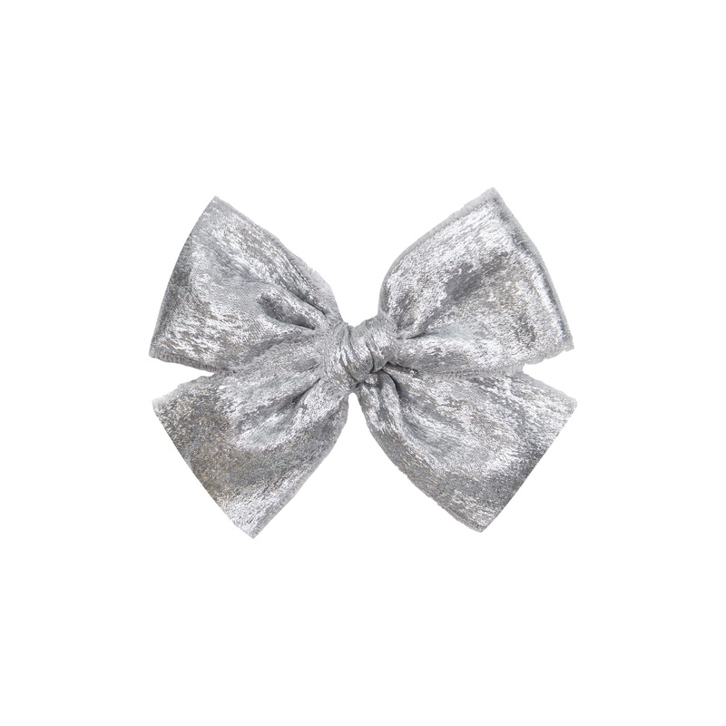 Chiffon Bow – Chrome Shimmer Clip