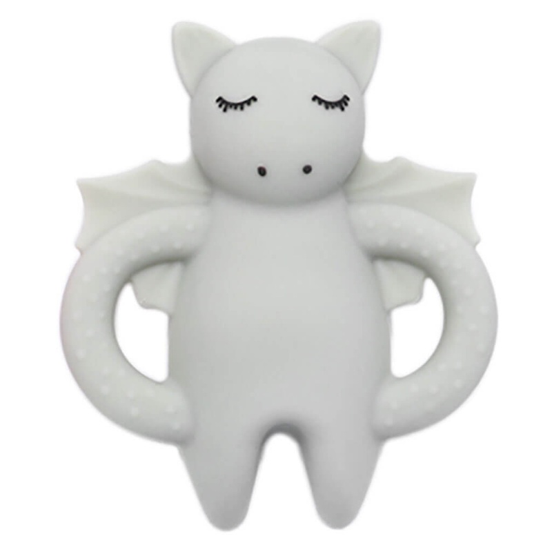 Silicone Teether Dragon Light Grey