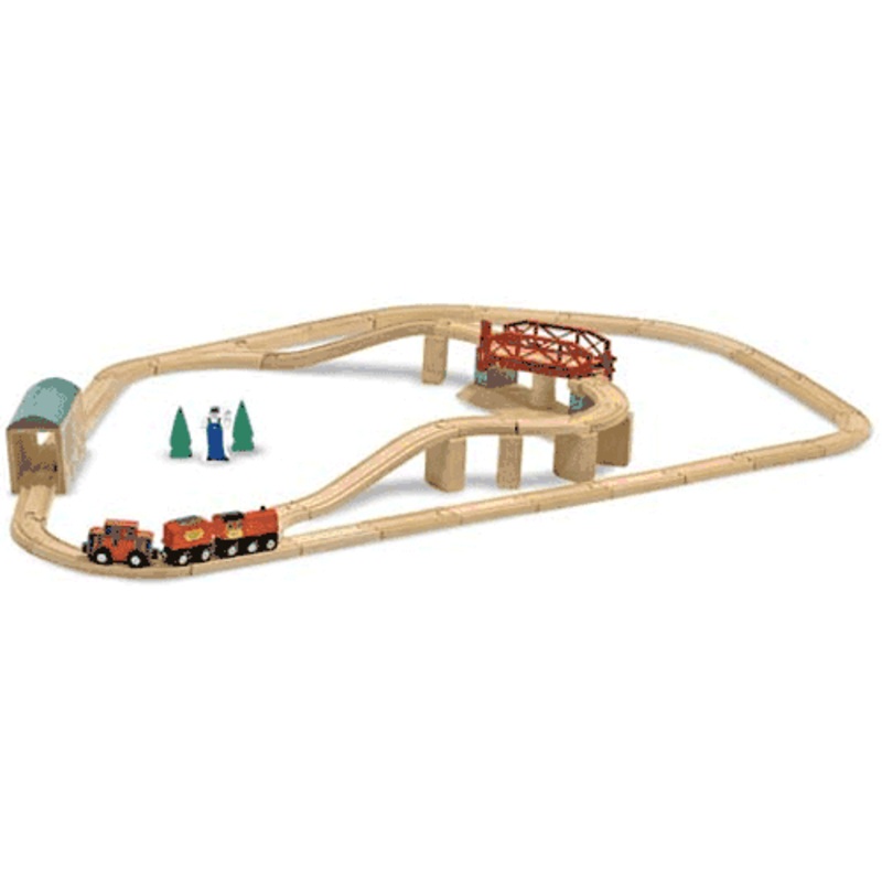 Melissa & Doug Swivel Bridge Train Set