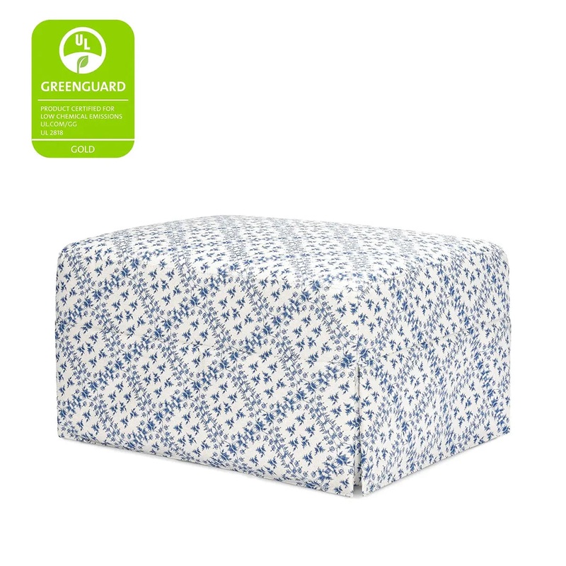 Sarah Flint x Namesake Crawford Gliding Ottoman – Blue Lattice (Floor Model)