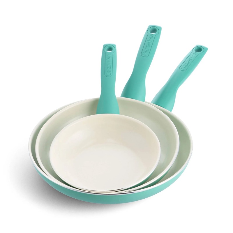 Rio 3pk (7″, 9.5″ & 11″) Ceramic Nonstick Frypan Set – Turquoise
