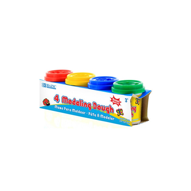 BAZIC 2 Oz. Multi Color Modeling Dough (4/Pack)