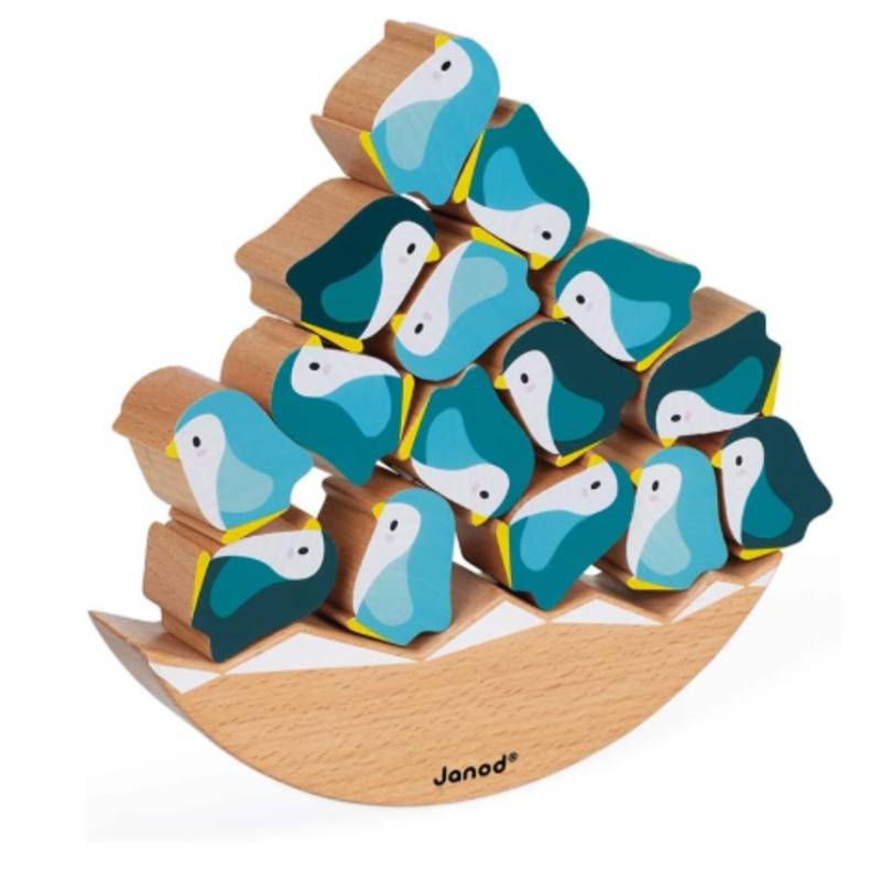 Janod World Wildlife Federation Wooden Penguin Balancing Game