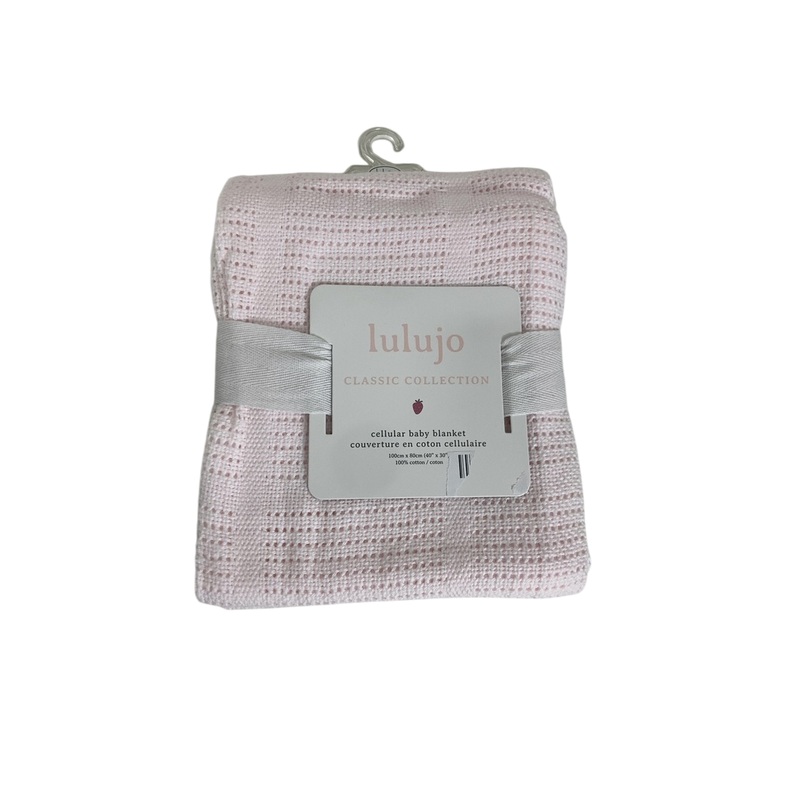 Lulujo Cellular Baby Blanket, Pink