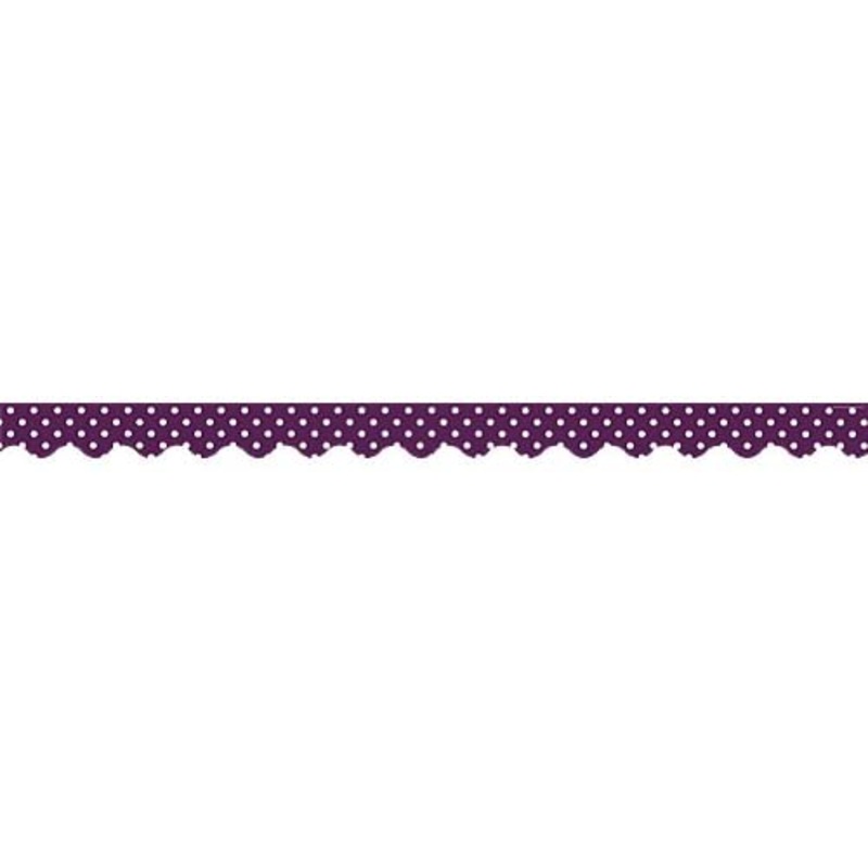 Eggplant Polka Dots Scalloped Border Trim