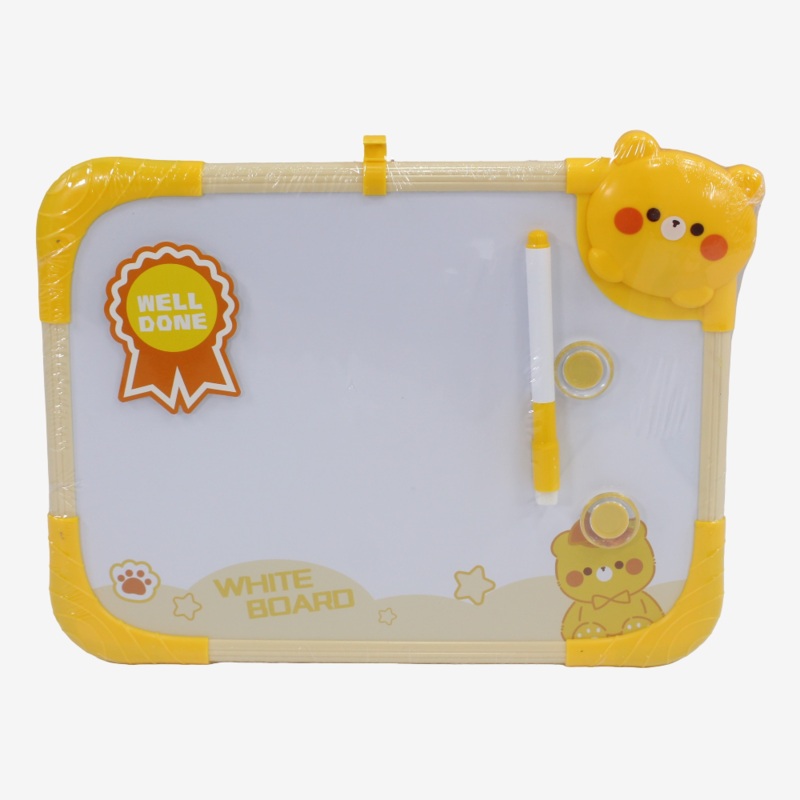 Plastic White Board  Yellow with Bear Theme