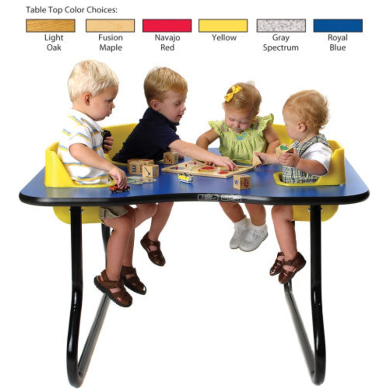 4-Seat Toddler Table, Yellow Table Top with Yellow Seats