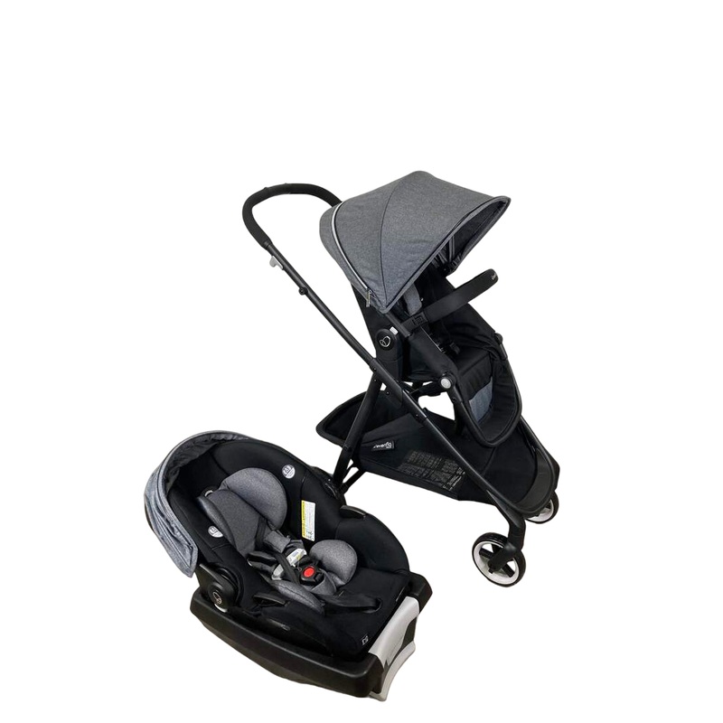 Evenflo Gold Shyft Travel System Stroller With Securemax Infant Car Seat, 2023, Moonstone Gray & Black
