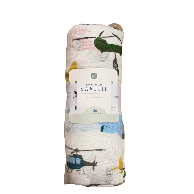 Little Unicorn Deluxe Muslin Swaddle, Air Show