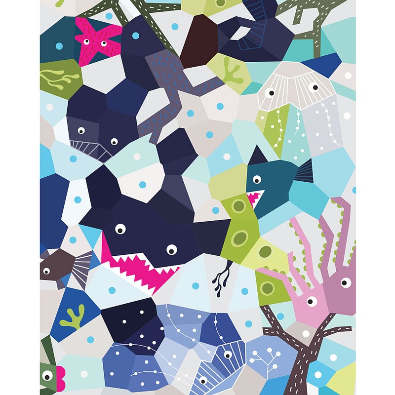 Nursery Works Oceanography Cubist Art Print
