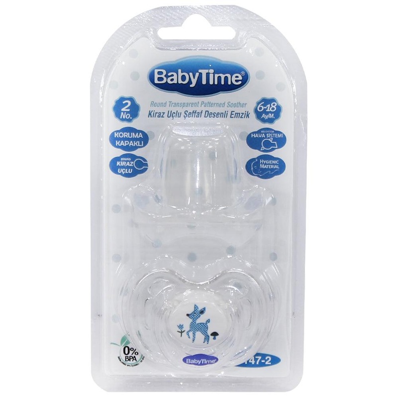 Baby Time Baby Silicone Round Soother Candy With Cap No:2