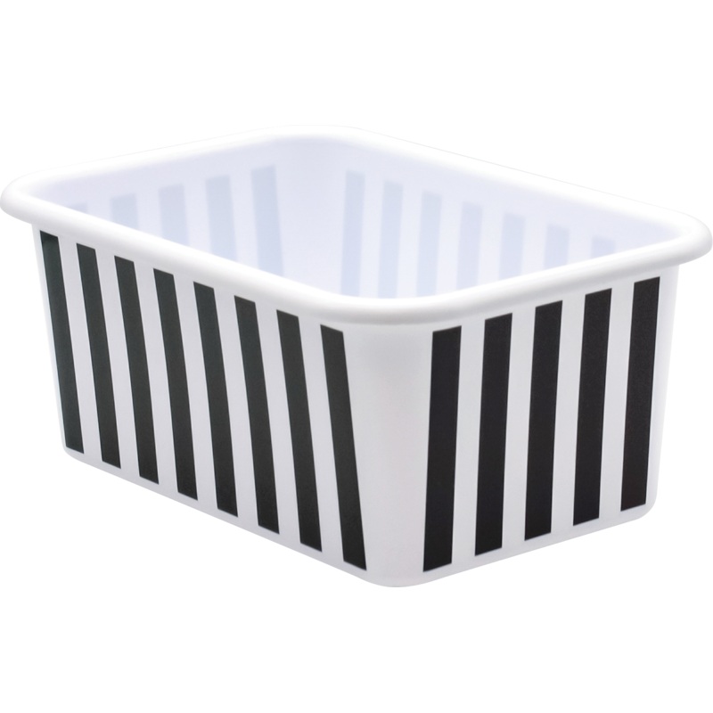 Black and White Stripes Small Plastic Storage Bin