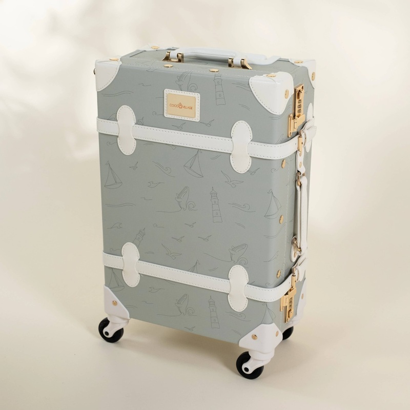 Coco Village Vegan Leather Carry-On Suitcase | Ocean