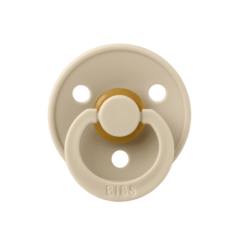 BIBS Color Baby Pacifier Color 1-Pack Round Latex – Size 2  Vanilla