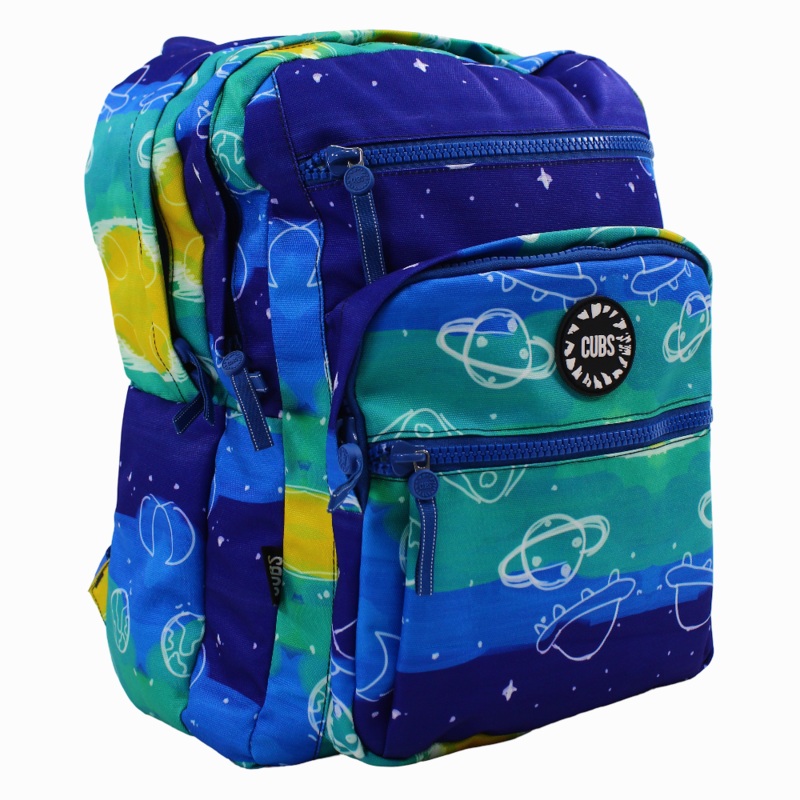 CUBS Shades of Blue Universe Backpack  Preschool & Junior 16 Inch