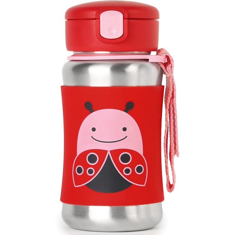 Skip Hop Zoo Stainless Steel Straw Bottle – Ladybug