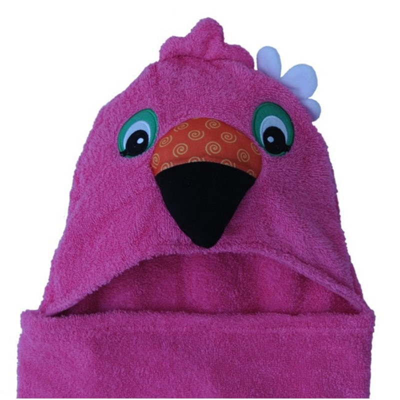 Zoocchini Kids Hooded Towel – Franny the Flamingo