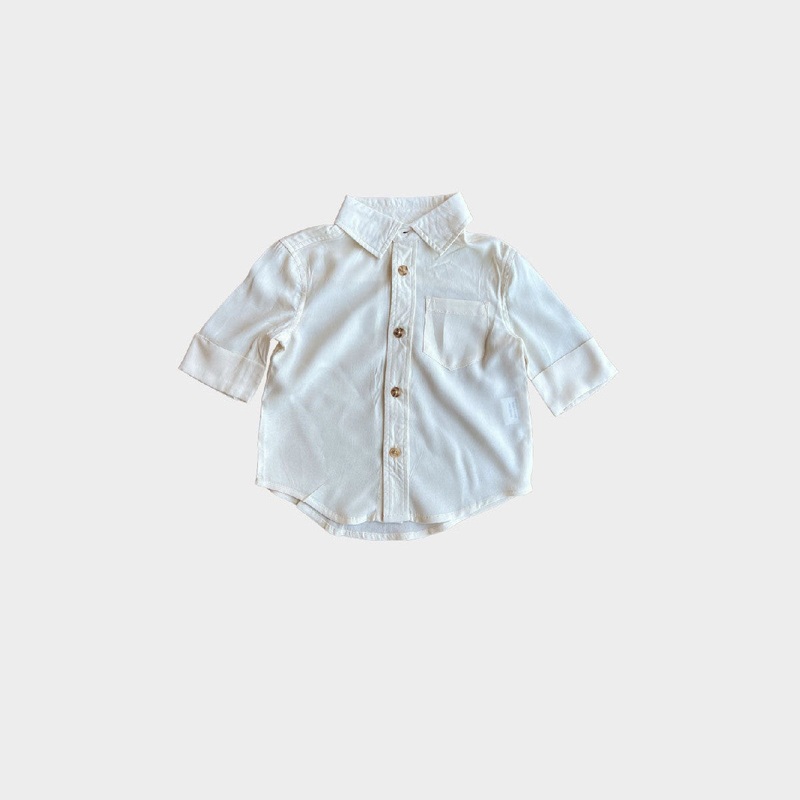 Baby Sprouts Boy’s Button Up Shirt | Cream