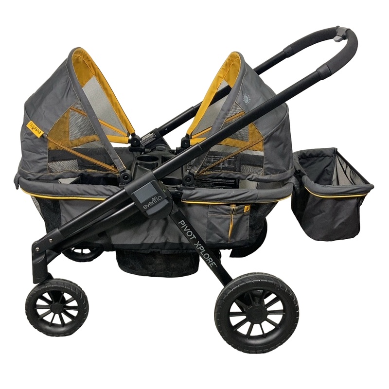 Evenflo Pivot Xplore All-Terrain Double Stroller Wagon, 2023, Adventurer Grey