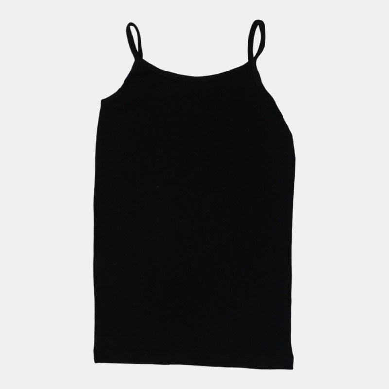 Girls Cotton Sleeveless Undershirt  Black