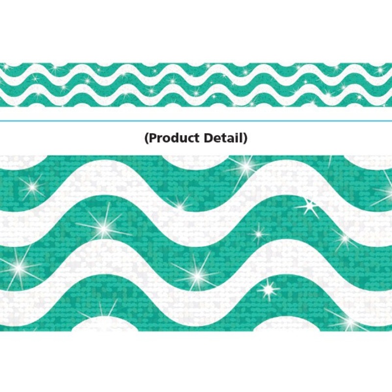Wavy Teal Sparkle Bolder Border
