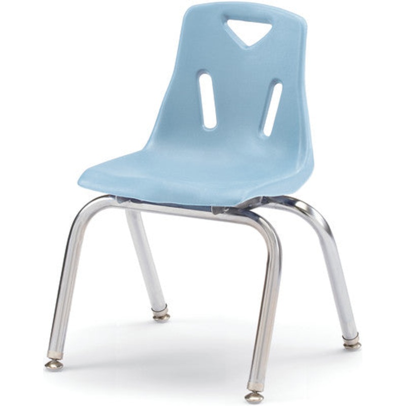 Berries Stacking Chair with Chrome-Plated Legs – 14″ Ht – Coastal Blue
