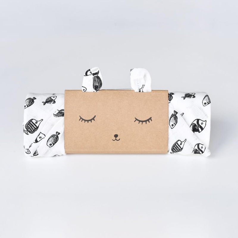 Fish Organic Muslin Swaddle