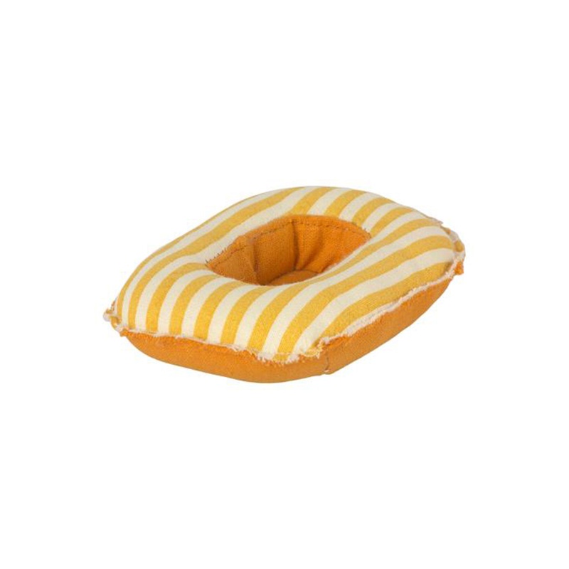 Maileg Rubber Boat – Small Mouse/Yellow Stripe