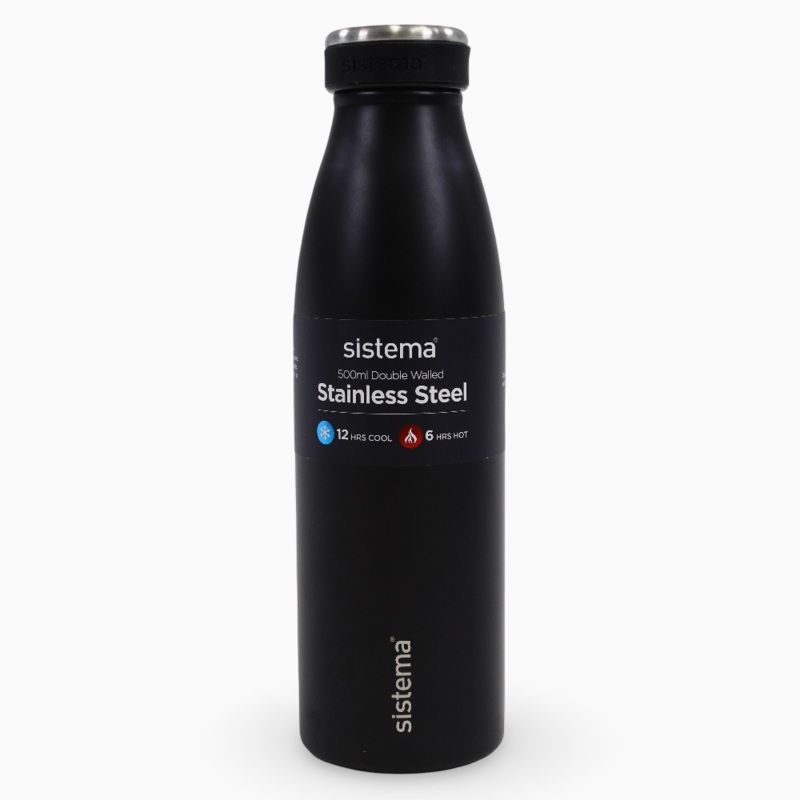 Sistema Stainless Steel Insulated Bottle – Black