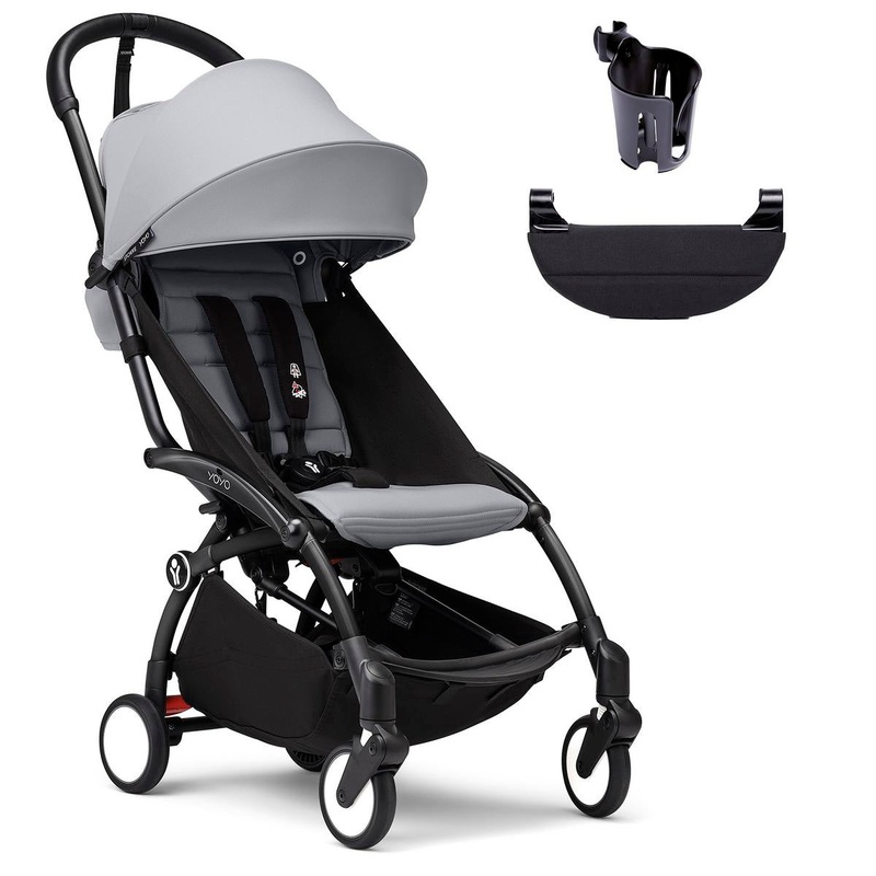 Stokke YOYO3 Ultra Compact 6+ Stroller + Essentials Bundle – Black / Stone