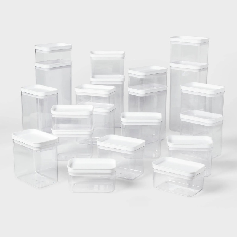 42pc (Set of 21) Food Storage Canister Set Clear