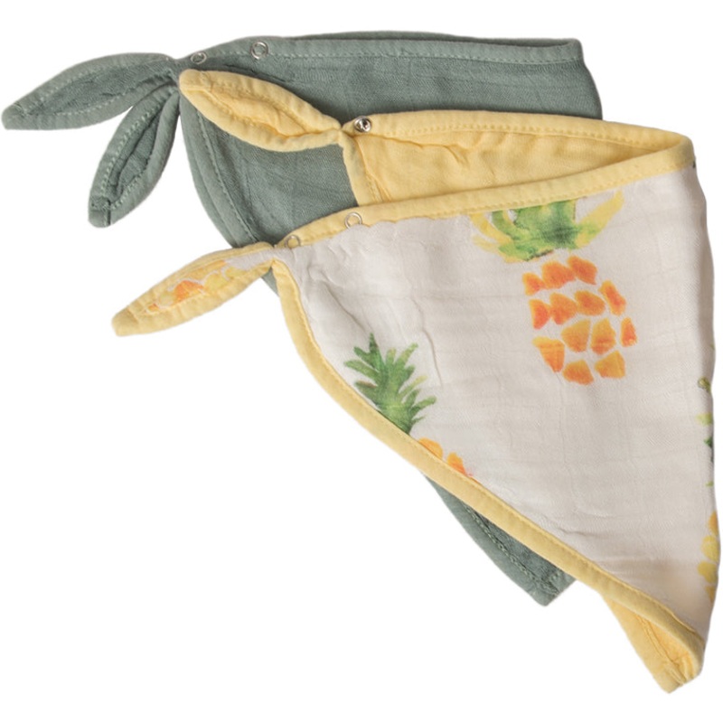 Little Unicorn Deluxe Bandana Bib 2-Pack – Pineapple