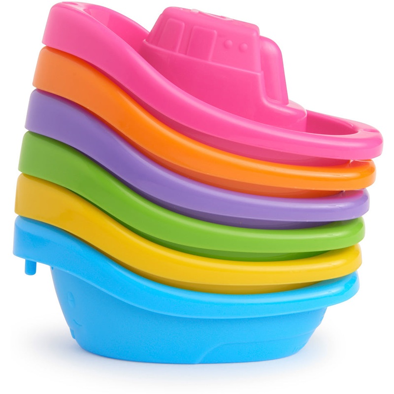Munchkin Little Boat Trains Bath Toy – Yellow/Green/Orange