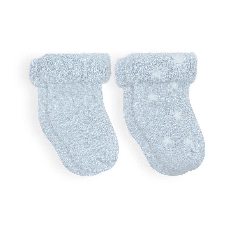 Terry Socks – 2 Pack – Ice Blue + Stars