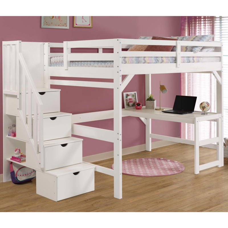 Wire Brushed Study Loft with Staircase