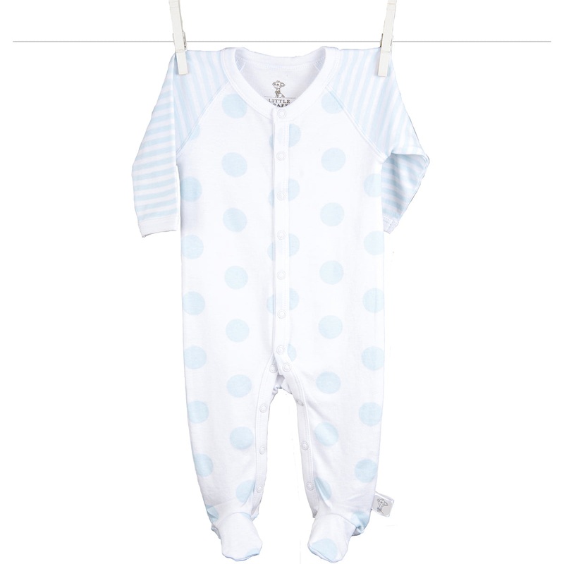 Little Giraffe Lollipop Henley Footie in Blue – 0 to 3 Months