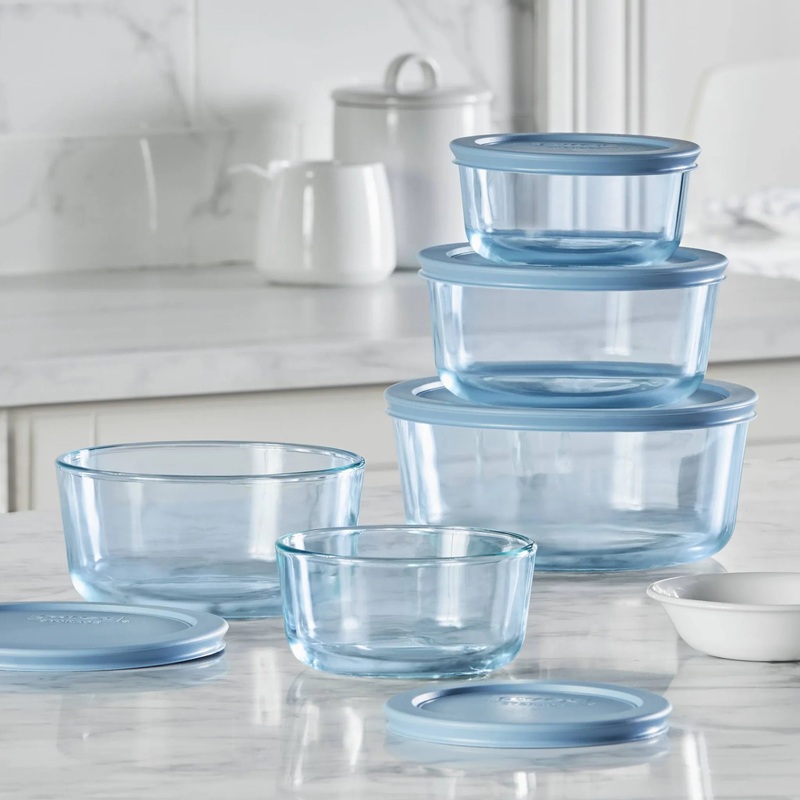 Simply StoreTinted 10pc Lidded Round Glass Food Storage Set
